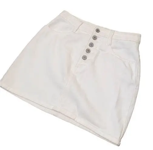 Off White Jean Skirt J Galt Button Down Detailing Women Size Medium Casual Style