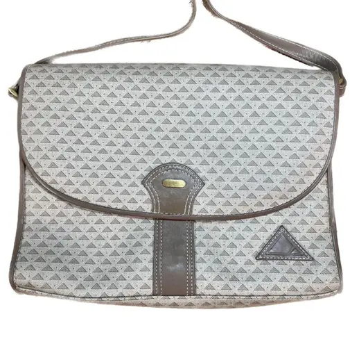 Liz Claiborne  | Vintage 80s Logo and Leather Trim Crossbody Purse