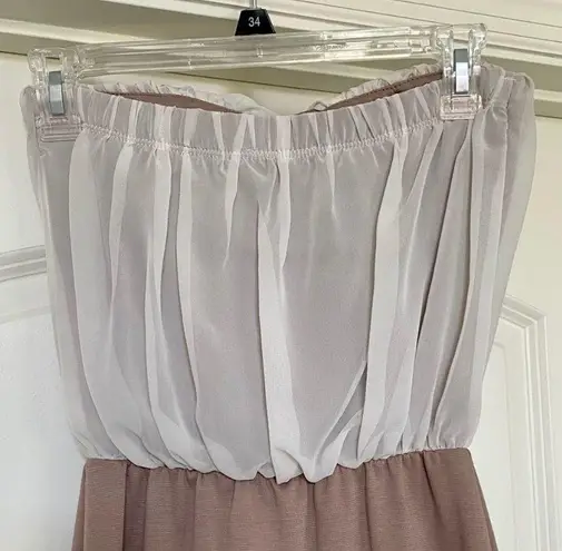 Body Central Adorable Bodycon Strapless Dress with White Sheer Accent - Never worn!🤍 🤎