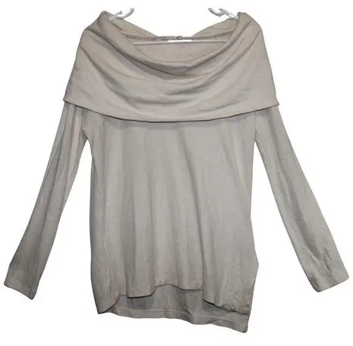 prAna Women's Cream Solid Casual Pullover Long Sleeve Cowl Neck Sweater Size XS