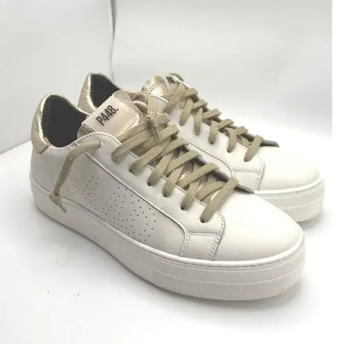 P448 gold and white classic platform Thea Wilder Sneaker size 41 / US 10.5 W