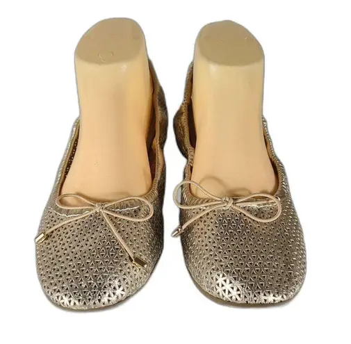 Kaari Blue EUC Carly Gold Perforated Ballet Flats Size 9M