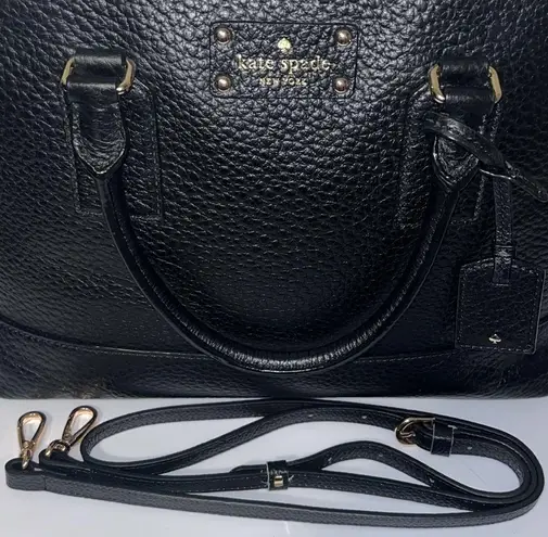 Kate Spade  BAY STREET SMALL RACHELLE Crossbody Satchel BAG Black Pebbled Leather