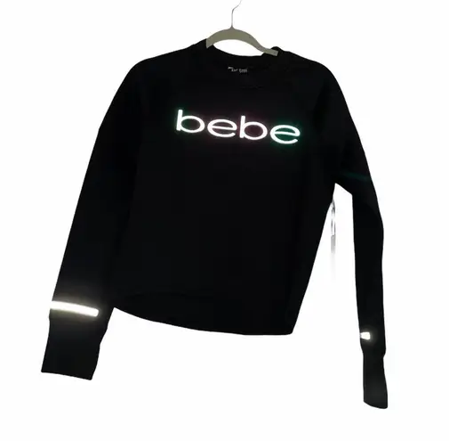 Bebe NWT  Sport Black Scuba Top Black Large