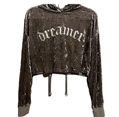 Essue Velvety Cropped Sweatshirt DREAMER hoodie,