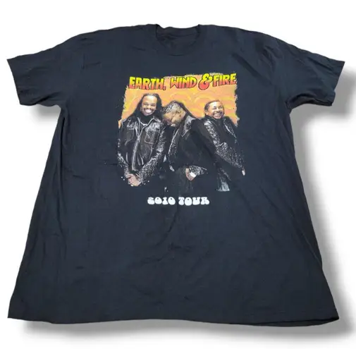 Earth, Wind & Fire Shirt Size XL Hollywood Bowl 2010 Tour Concert Tee Band Tee Unisex Black