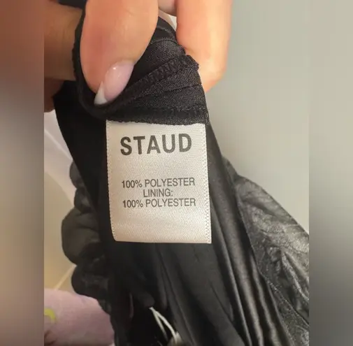 STAUD Dragon Ruffle Tulle Skirt in Black/Size 10