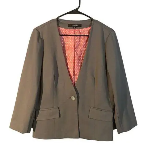 Sandro Studio Brown One Button Career Blazer Jacket Women Sz M