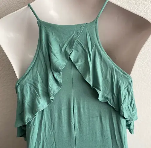 Bee Uniq 🆕Dusty Green Ruffle-Accent Cold Shoulder Maxi M🆕