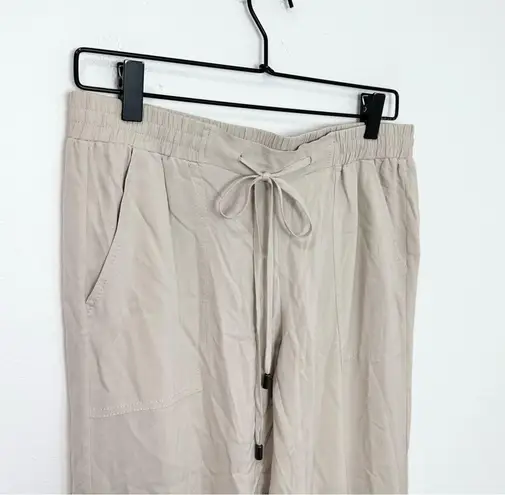 Go By Go Silk Iconic Go Parachute Casual Cropped Neutral Pant Cream Small Tan