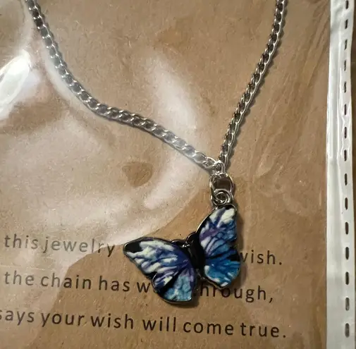 Make A Wish Butterfly Necklace Silver