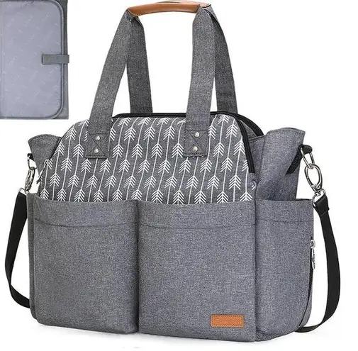 Leke Baby diaper bag arrow print millennial grey Gray