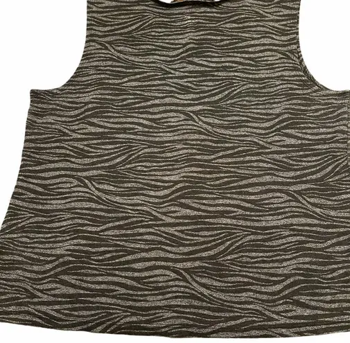 Josephine Chaus animal print tank top black gray L