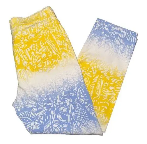 💖 Vintage Escada Sport High Rise Printed Cropped Jeans Yellow Size 10
