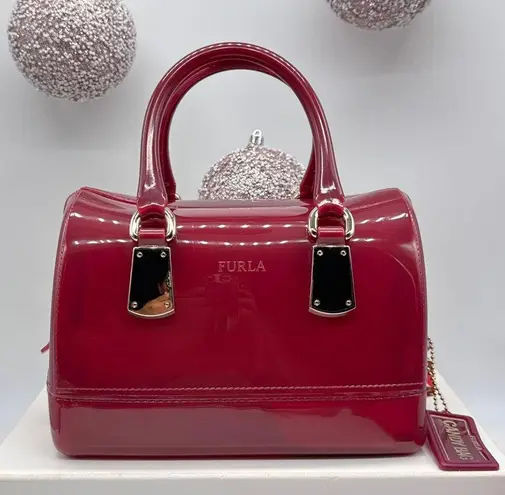 Furla Candy Jelly Satchel Bag – Burgundy, Gold Hardware – New