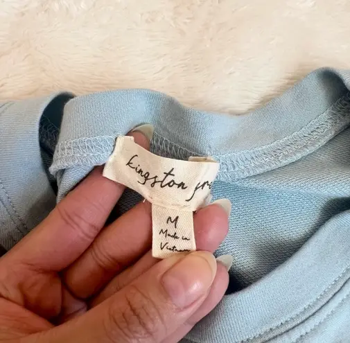 Kingston Grey Light Blue Puff Sleeve Casual T