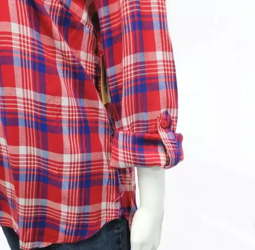 Woodland Creek Women's Lace Up Plaid Top - XL