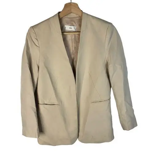 Mango MNG  Cream Clasp Front Blazer Jacket 4