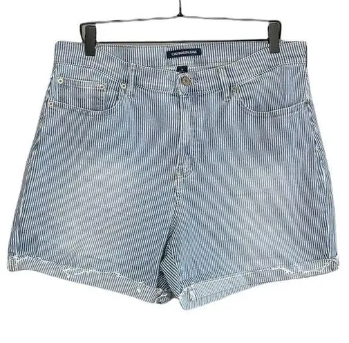 Calvin Klein  Jeans Women’s Plus Size Pin Stripe Jean Shorts Size 14