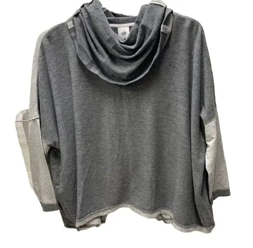 CAbi 3996 ATC Oversized Cowl Neck Split Back Gray Hoodie Sweatshirt Sz Small