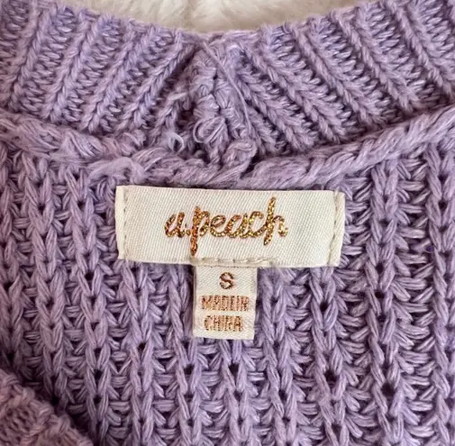 A. Peach Kawaii Lilac Purple Knit Ruched V