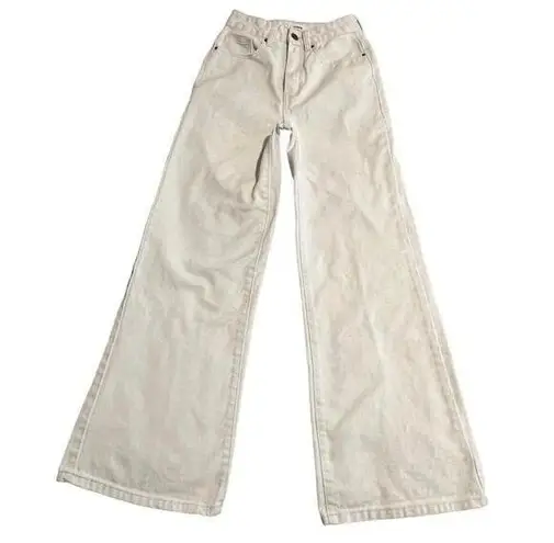 Cotton On  Jeans Womens Size 2 White Long Wide Leg Flare High Rise Denim Pants