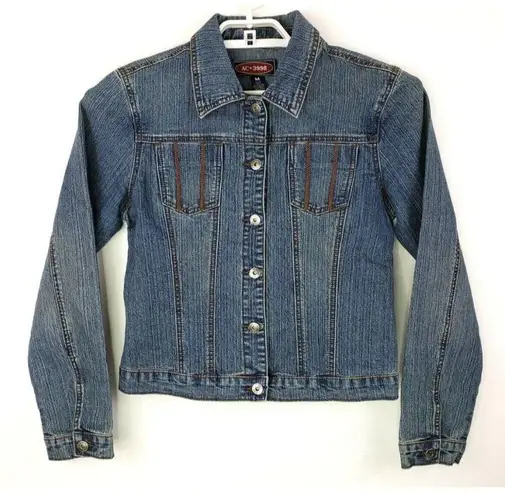 Vinatge Western Denim Jean Jacket SMALL BLUE Women's Stitched Access AC