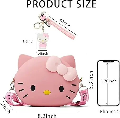 2 Pcs Crossbody Bags, Cute Soft Silicone Coin Purse with Adjustable Shoulder Strap