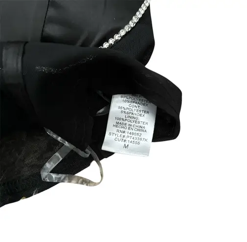 Privy Black Rhinestone Faux Corset Top