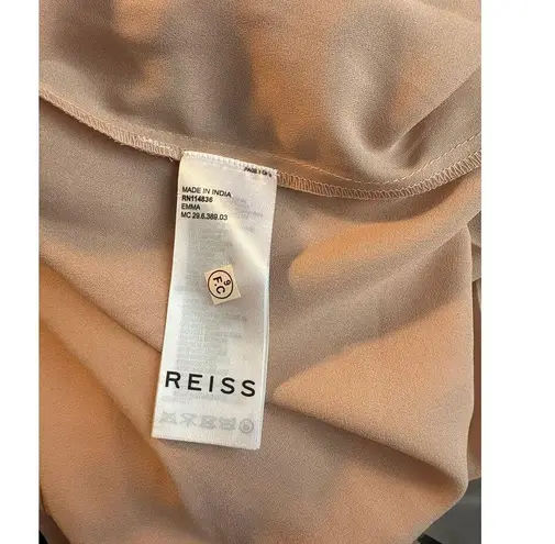 Reiss Emma pleat and lace nude midi dress size 2