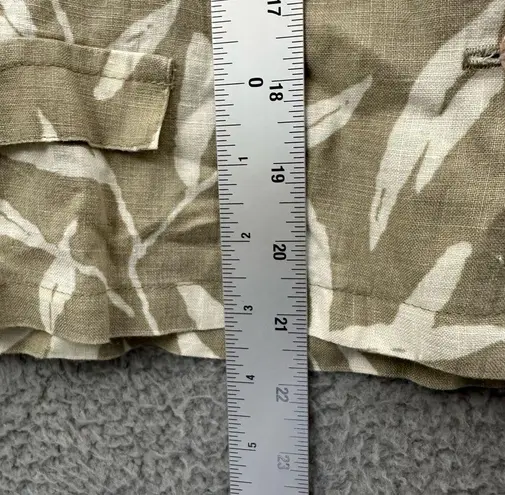 Click Color Me Cotton Long Sleeve Button Up Shirt Jacket Tan Linen Lagenlook W M Size M