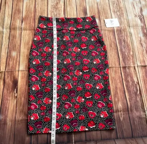 Fashion nene Womens Floral Stretch Pull On Midi Pencil Skirt Size Large