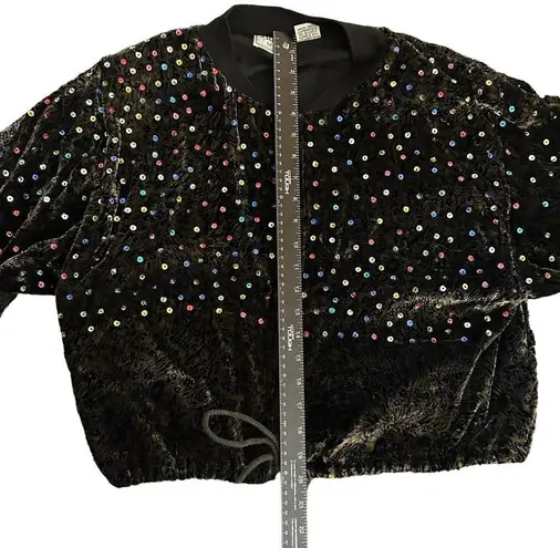 Speed limit MPH Burnout Velvet Sequins Vintage party jacket size Medium Black