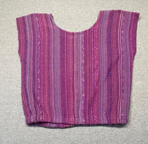 Women's Kate Nilsen Purple Pink Striped Vest Size M Boho hand crafted Size M