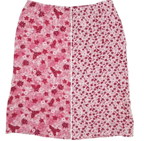 Christopher & Banks Vintage 90s Pink Reversible Floral Skirt