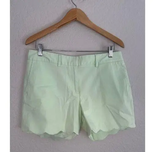 J. McLaughlin NEW Mint Green Shorts Scalloped Flat Front Pockets Preppy Vacation