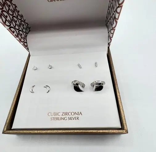 Giani Bernini 4-Pc. Set Cubic Zirconia Hoop & Stud Earrings in Sterling Silver M