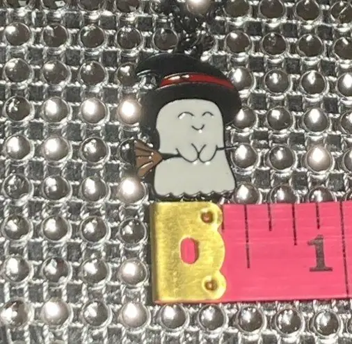 Boutique Ghost Witch Hat and Broom Necklace Black Jewelry for Women goth kawaii Halloween