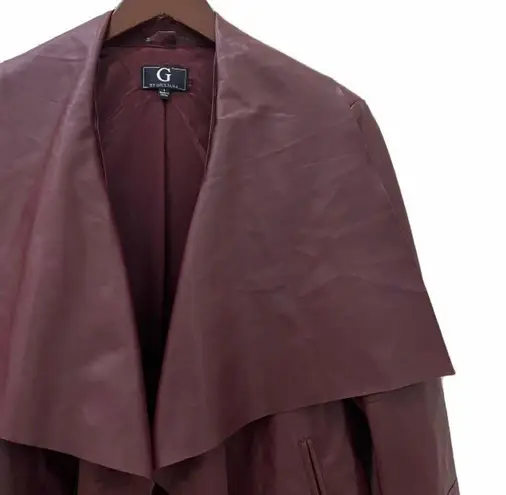 G by Giuliana Rancic Wine Fly Away Lapel Jacket L Size L