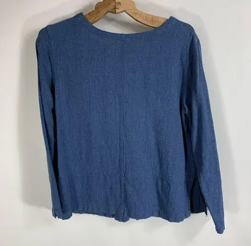 Lagenlook Blue Tunic Jacket Sz Medium