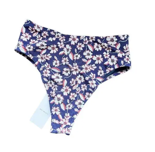 Free People NWT Bec & Bridge  Violetta Ring High Bikini Bottoms Navy Floral