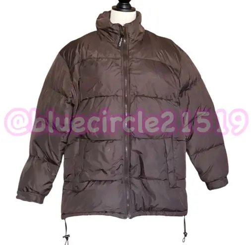 Old Navy Women’s Puffer Coat Zip Up with Hidden Hood Brown •Size Large - Image 17