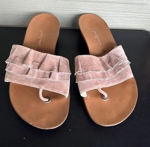 Paul Green Tiered Suede Flip Flops