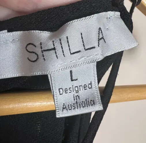 Shilla CLEARANCE! Black Ruffle Tiered Top Size L Like New