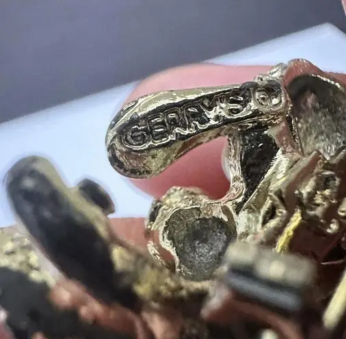 Signed Gerry’s Brooch Pin Gold Tone Big Egged Goofy Poodle Dog