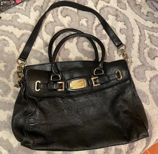 Michael Kors Hamilton Est. 1981 Black Leather Shoulder Bag Purse 56 84 Off Retail From Afton