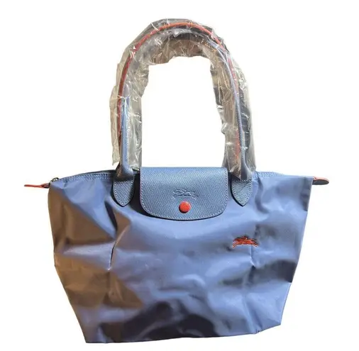 Longchamp Le Pliage Club Medium Nylon Tote Shoulder Bag Color Blue Mist New