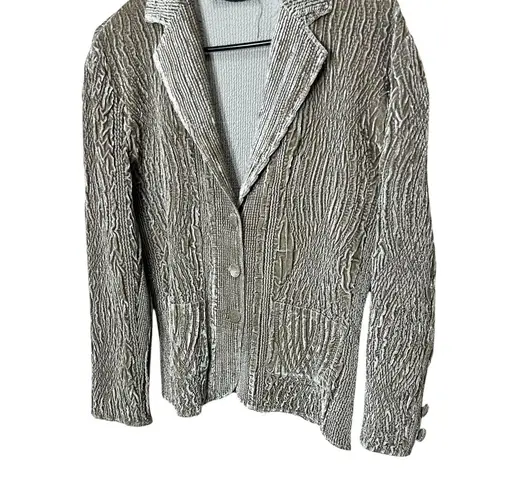 Bala Bala Women's Textured Blazer Jacket Tan Button Front Size M/L Size M