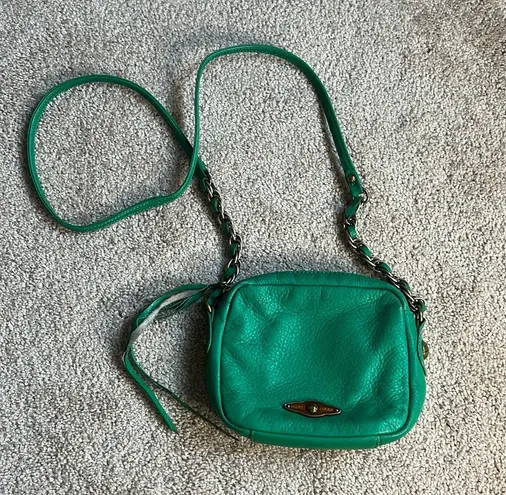 Elliott Lucca Emerald Green Pebbled Leather Crossbody Purse