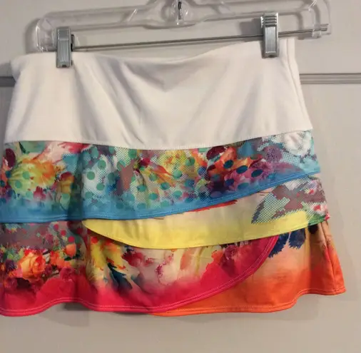 Lucky in Love Tennis Pickleball Ruffled Skirt Small Golf Women's
